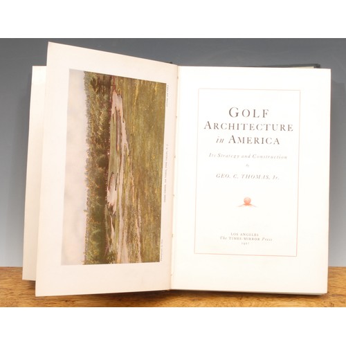 3726 - Golfing interest: course building – Thomas (George C., 1873-1933), Golf Architecture in America: Its... 