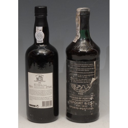 3414 - A Bottle of Niepoort LBV 1975, bottled in 1979; a bottle of Real Cavelha 1985 Vintage Port (2)