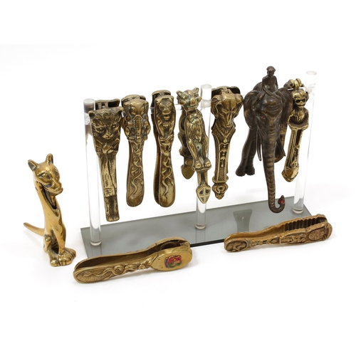 3583 - Nutcrackers - an early 20th century novelty lever-action nut cracker, cast as an Indian elephant and... 