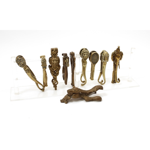 3605 - Nutcrackers - various cast brass lever action, mostly novelty, first half 20th century