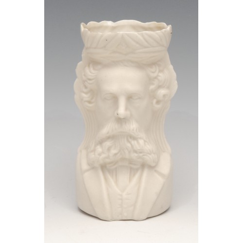 3262 - English Literature - a 19th century parian ware bust, of Charles Dickens (1812 - 1870), waisted socl... 