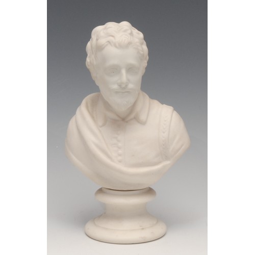 3304 - Literature, Drama and Music - a 19th century parian ware bust, of Ben Johnson (1572 - 1637), by J & ... 