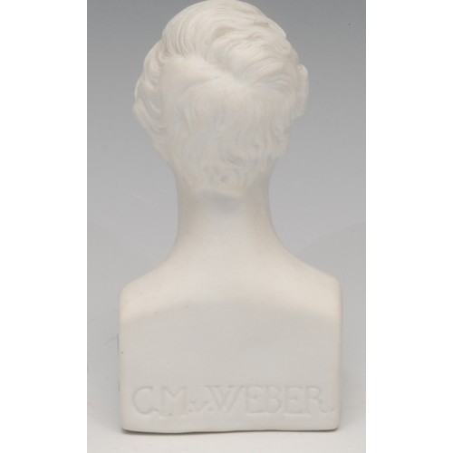 3304 - Literature, Drama and Music - a 19th century parian ware bust, of Ben Johnson (1572 - 1637), by J & ... 