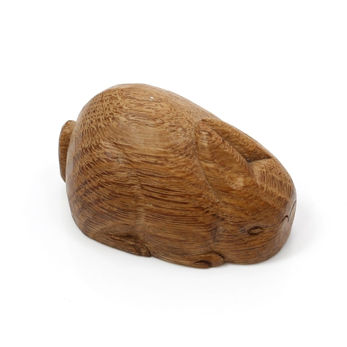 3319 - Mouseman and the Yorkshire Critters - Peter Heap, Rabbitman of Wetwang - an oak paperweight, carved ... 