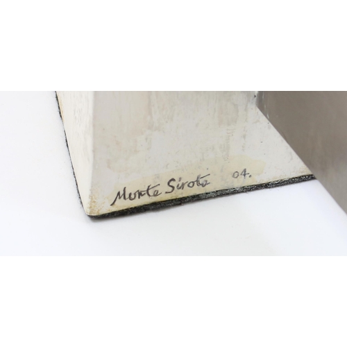 3318 - Monte Sirota (Contemporary), a stainless steel and ceramic sculpture, Aegean, signed,  dated 04, gal... 