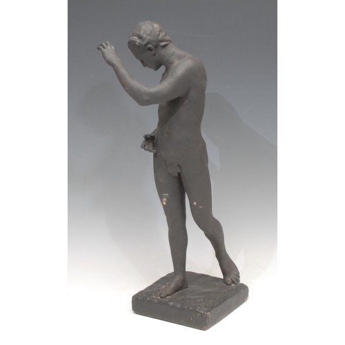 3183 - After R Tait McKenzie (1867 - 1938), a plaster figure, Male Nude Athlete, signed in the maquette, 44... 