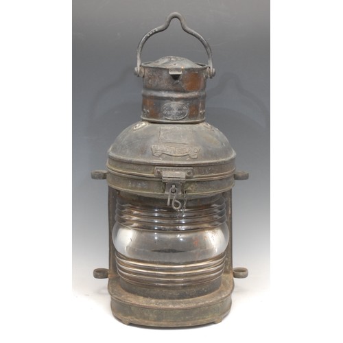 3093 - A copper ship's Mast Head lantern, Davey & Co, 88 West India Dock Road, London, 50cm