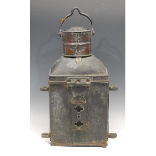 3093 - A copper ship's Mast Head lantern, Davey & Co, 88 West India Dock Road, London, 50cm