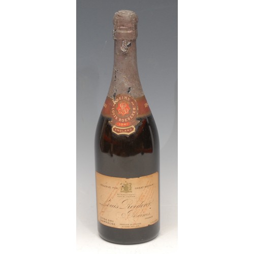 3413 - A bottle of Louis Roederer, Reims,  Extra Dry Champagne, 1941, Reserve For Great Britain, imported a... 