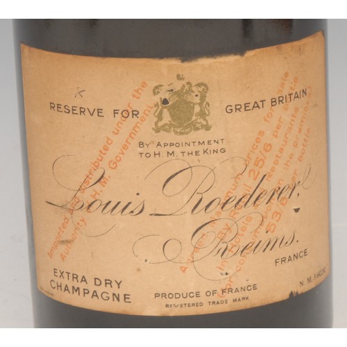 3413 - A bottle of Louis Roederer, Reims,  Extra Dry Champagne, 1941, Reserve For Great Britain, imported a... 