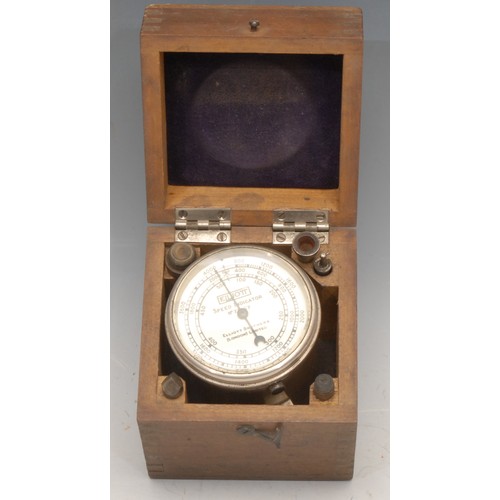 3387 - An Elliott Speed Indicator, No. 2147, (London) Limited, 6cm dial with beveled glass cover, original ... 