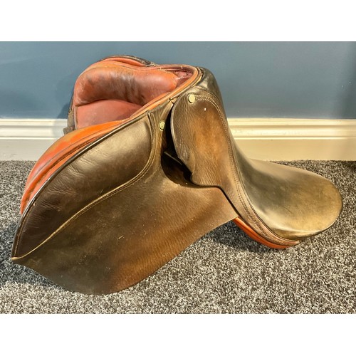 75 - Riding - equestrian interest, a brown leather general purpose pony saddle