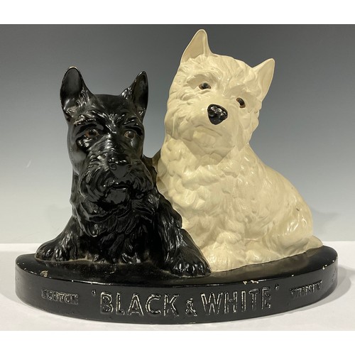 103 - Whiskey & Advertising - A Brentleigh Ware Scotch Whiskey Black & White bar display, scottie dogs, 21... 