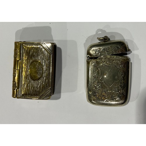 115 - Boxes & Objects - a brass pill box or bonbonniere as a book, the central cartouche inscribed GL 1903... 