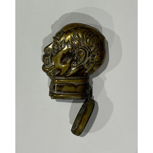 118 - Boxes & Objects - a novelty copper vesta, the form the profile of General Gordon, 6.5cm high