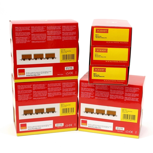 7249 - Hornby OO Gauge vans, comprising two R6713 BR 12 ton vent vans, pack of three, boxed with outer card... 