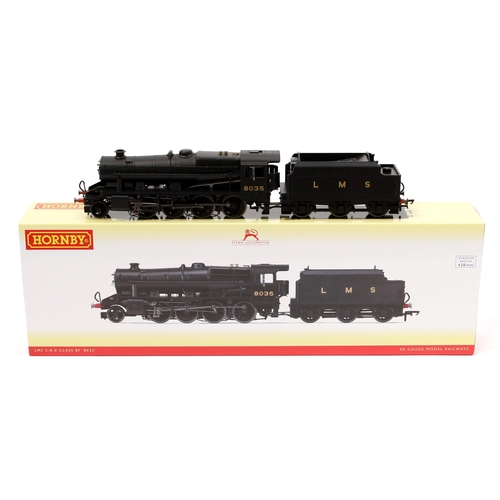 7252 - Hornby OO Gauge R3565 LMS 2-8-0 Class 8F locomotive and six wheel tender, LMS black livery, No.8035,... 