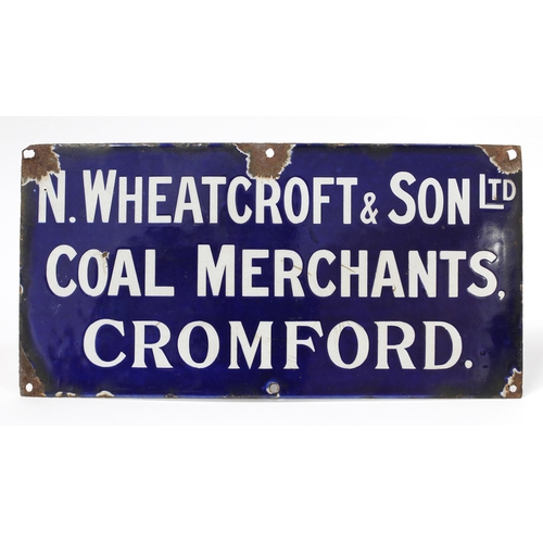 7299 - Advertising, Derbyshire Interest - a rectangular shaped single sided enamel sign, white lettering on... 