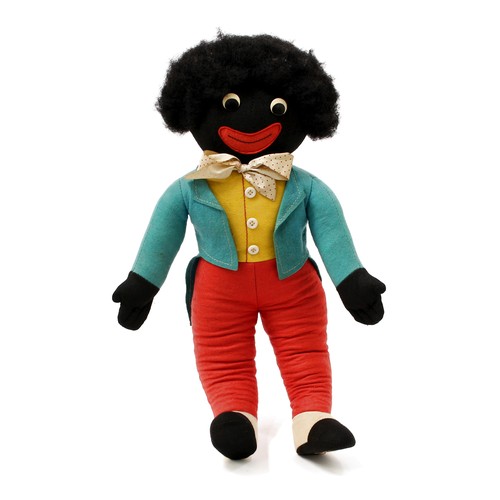 7219 - Juvenalia - a 1950's Merrythought stuffed cloth and felt Golly, painted white button eyes, red felt ... 