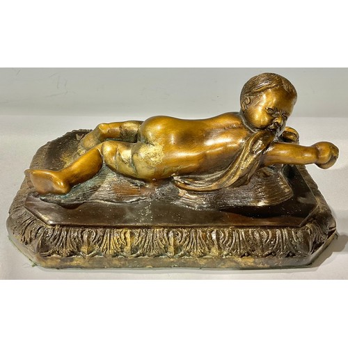 143 - Sculpture - after Luca Della Robbia (1400-1482), crawling infant, cast bronze, signed, sprawling aca... 