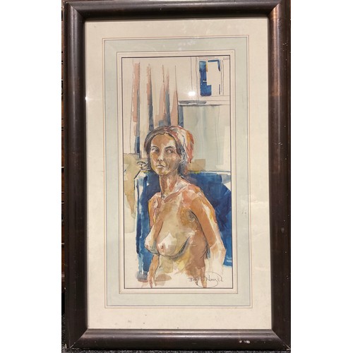 153 - David Naylor
Portrait of a Female Nude
signed, watercolour, 47cm x 25cm