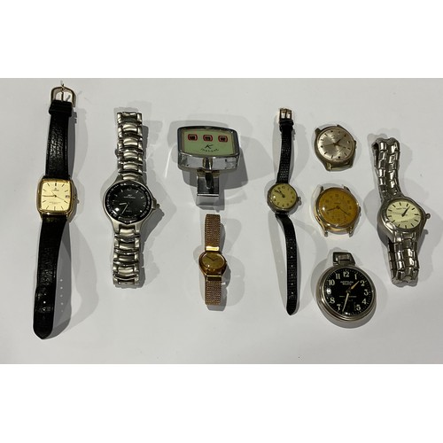 267 - A silver wristwatch; a pocket watch; vintage wristwatches