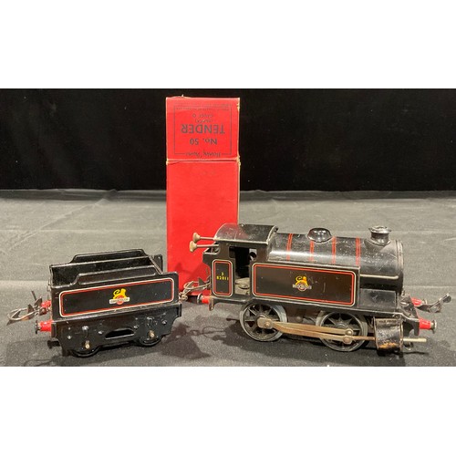 342 - Toys & Juvenalia - Hornby O Gauge tinplate and clockwork type 40 0-4-0 tank locomotive, BR black liv... 