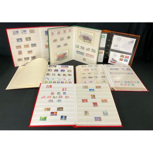 345 - Stamps - six stamp stockbooks, comprising two Switzerland, four GB, to include QV - 1990's, mint and... 