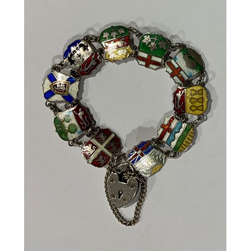 270A - A Sterling silver and enamel Canadian bracelet