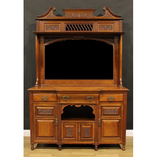 86 - A late Victorian Aesthetic Movement walnut drawing room cabinet, by J.R. Cross, Dalston Cabinet Work... 