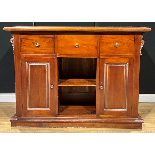 182 - A Victorian style mahogany shop counter or fitting, 110cm high, 150cm wide, 60.5cm deep