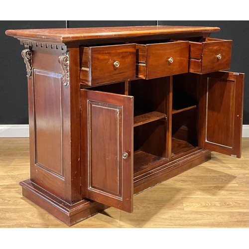 182 - A Victorian style mahogany shop counter or fitting, 110cm high, 150cm wide, 60.5cm deep