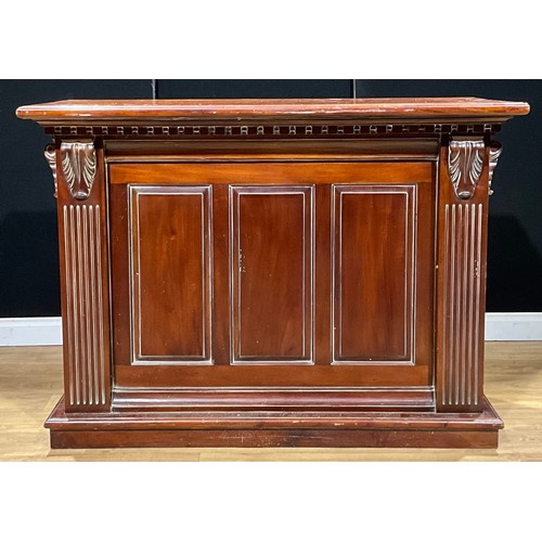 182 - A Victorian style mahogany shop counter or fitting, 110cm high, 150cm wide, 60.5cm deep