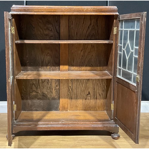 189 - A Jacobean Revival oak leaded glazed bookcase, 107cm high, 83cm wide, 26.5cm deep, c.1930