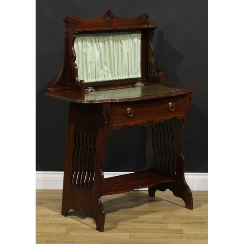 195 - An Arts & Crafts mahogany writing desk, in the manner of Liberty & Co, 123cm high, 92cm wide, 48cm d... 