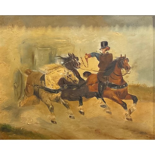 430 - English School (early 20th century)
Runaway Carriage
oil on panel, 30cm x 36cm