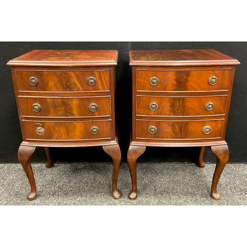 60 - A pair of 19th century style bedside cabinets by Reprodux furniture, each measuring 69cm high x 45cm... 