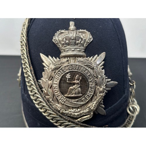 9053 - Victorian 1st Volunteer Battalion The Norfolk Regiment Blue Cloth Helmet with all original fittings ... 