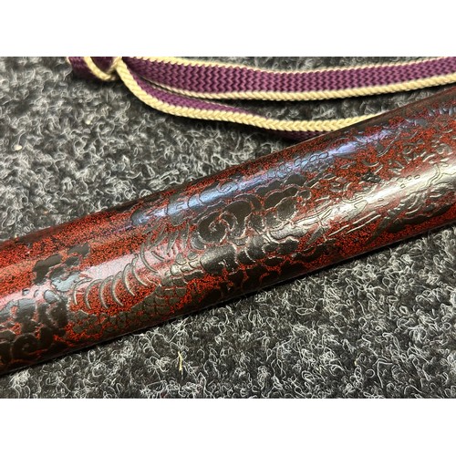 9066 - Japanese Wakizashi Sword with single edged blade 445mm in length. Good Hamon line. Signed tang. Over... 