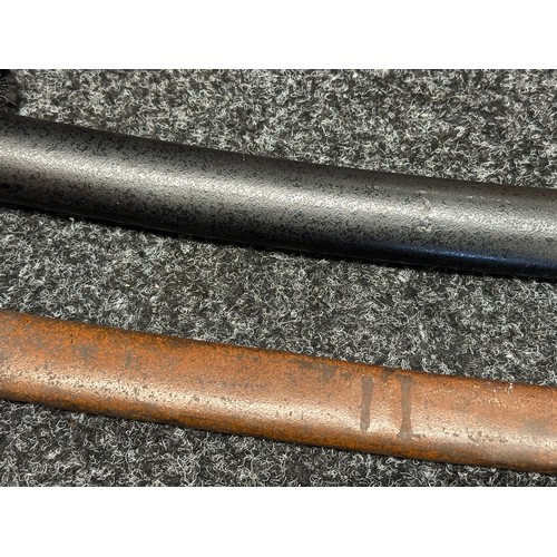 9073 - Two Japanese Sword Scabbards. Modern example in black wood with 