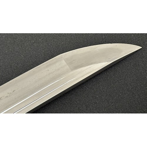 9074 - Japanese Wakizashi Sword with single edged double fullered blade 440mm in length. Hamon line to edge... 