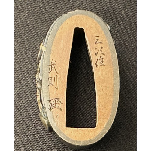 9099 - Japanese Sword Fuchi collection. Four different examples, all signed.