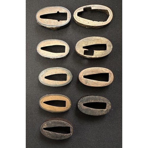 9100 - Japanese Sword Fuchi collection, nine examples, all unsigned. (9)