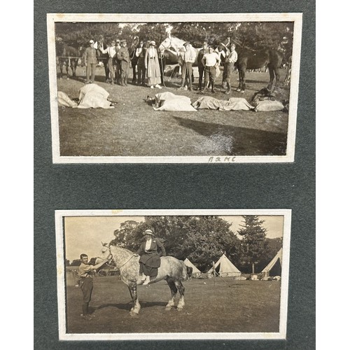 9112 - WW1 British Photograph Album dated 5th August 1914 showing Camp life in the UK along with family pho... 