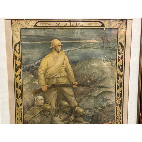 9113 - WW1 Belgian Citation. Overall size in frame 41cm x 56cm