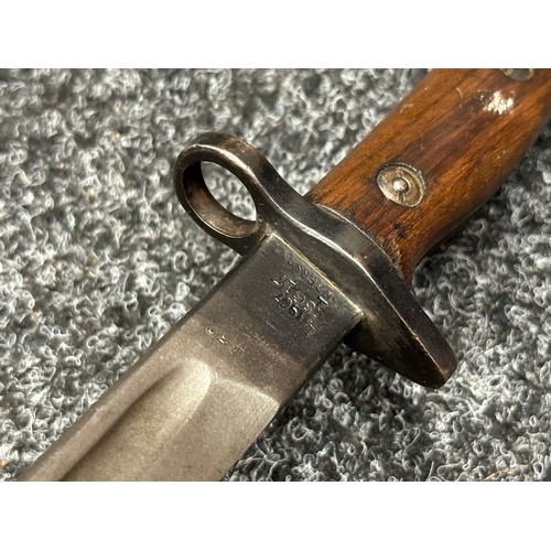 9115 - WW1 British 1907 Pattern Bayonet with single edged fullered blade 430mm in length, maker marked and ... 