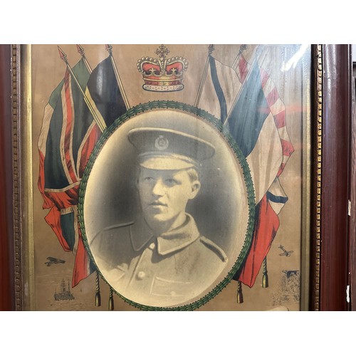 9119 - WW1 British Honourable Discharge Certificate in original frame to 158516 Sapper Oakley, Royal Engine... 