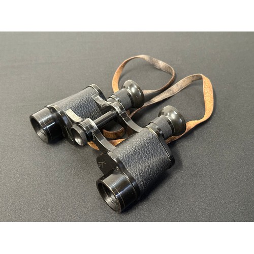 9123 - WW1 British Binoculars, Prismatic No.3 Mark I. Magification 6. Serial no. 9875. Maker marked and dat... 