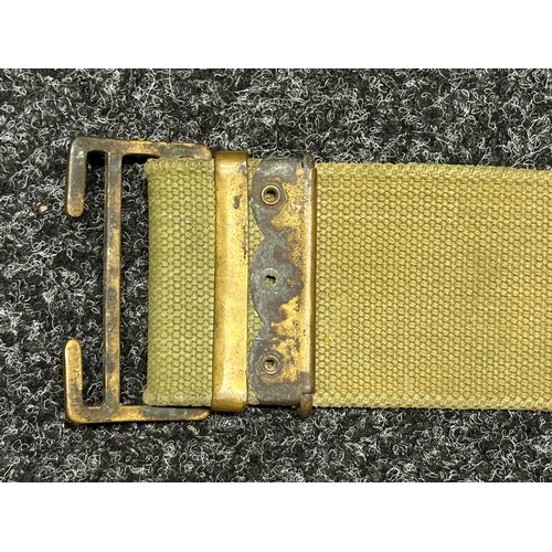 9125 - WW1 British 1908 Pattern Webbing Belt. Blancoed condition. Uncleaned.