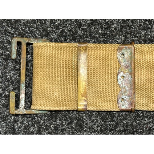 9126 - WW1 British 1908 Pattern Webbing Belt. Maker marked and dated 